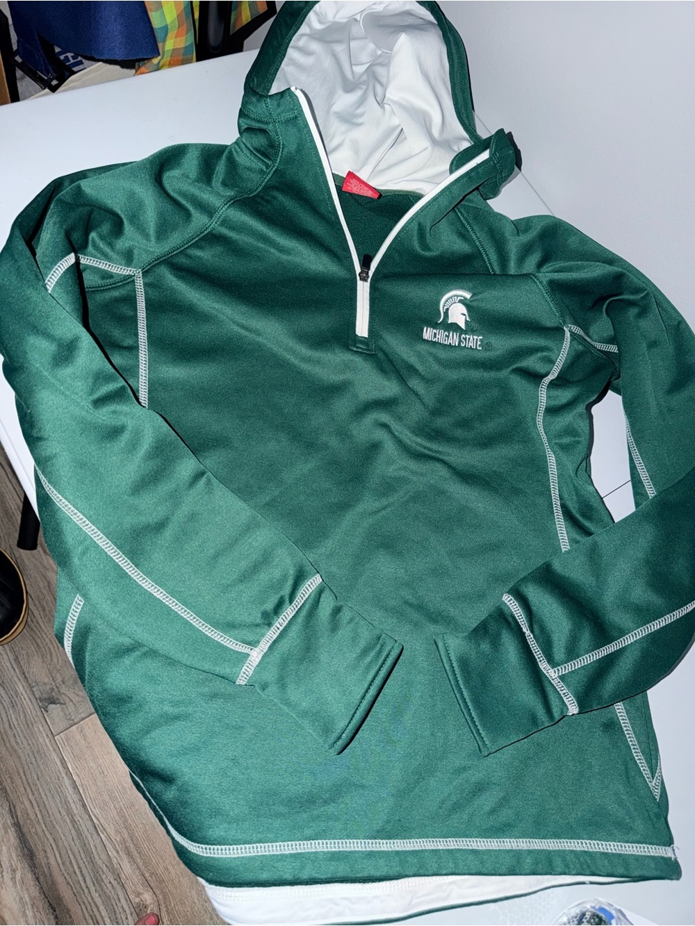 Michigan State Green 1/4 Zip Hoodie